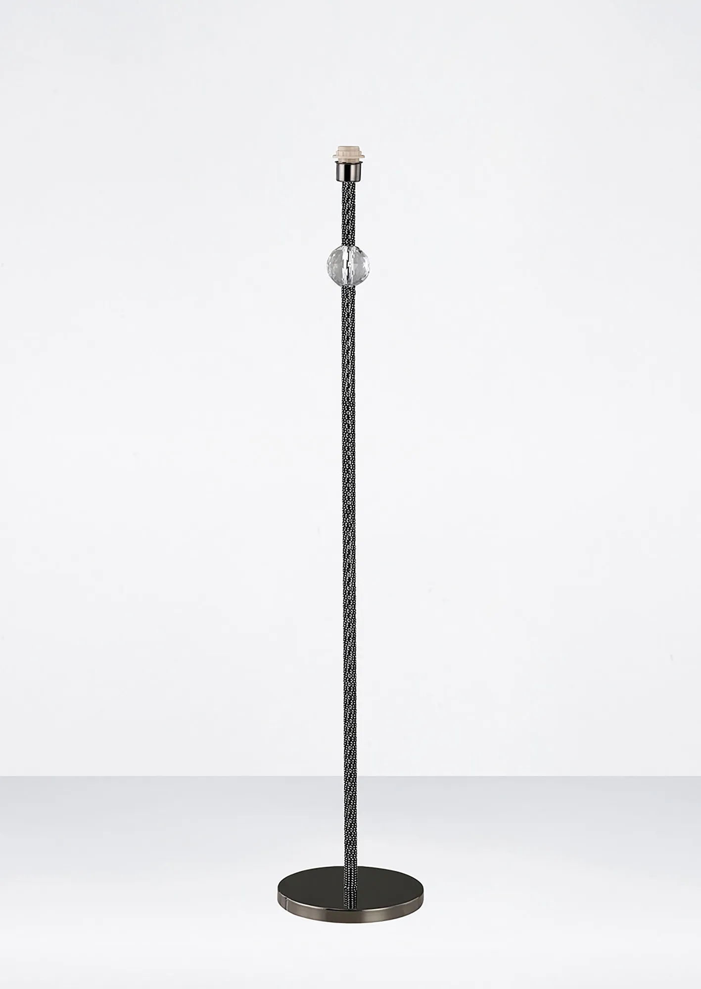 Elena Black Chrome Crystal Floor Lamps Diyas Base Only Floor Lamps